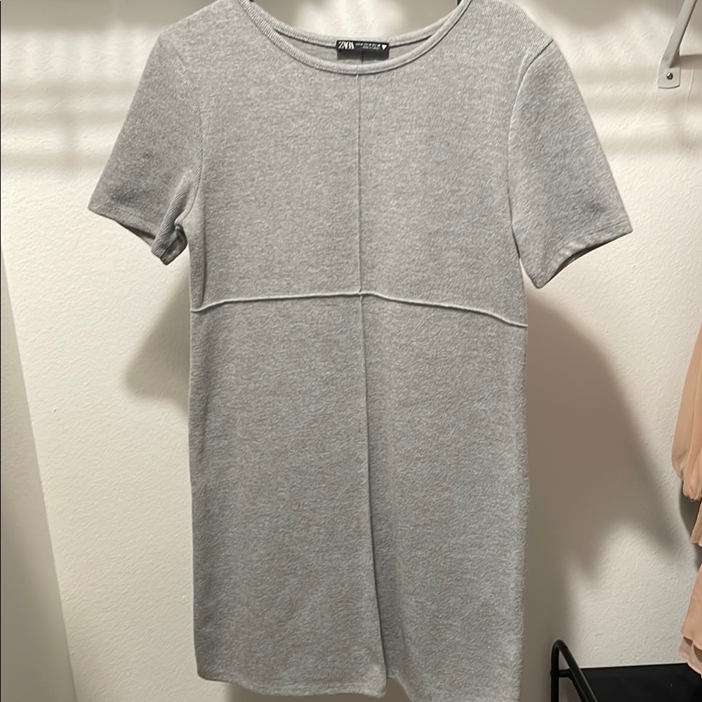 Zara Light Gray Short Sleeve Dress